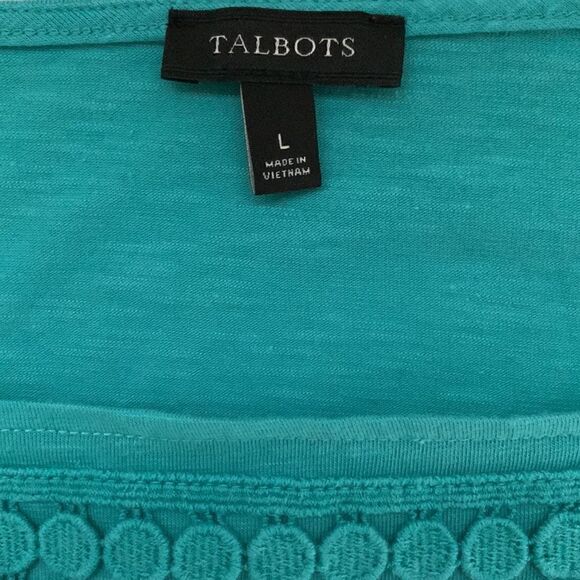 Talbots Long Sleeve Green Top Size L - Picture 3 of 8